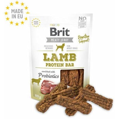 brit-jerky-lamb-protein-bar-80g-karums-suniem.spm.48046-b1 Brit Jerky Lamb Protein Bar kārums pieaugušiem suņiem ar jēra un vistas gaļu, 80 g - Image 1