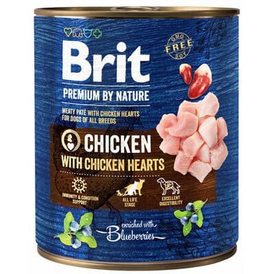 brit-premium-by-nature-wet-chicken-with-hearts-800-g-mitra-bariba-suniem.spm.48551-b1 Brit Premium By Nature Chicken With Hearts mitrā barība suņiem, 800 g - Image 1